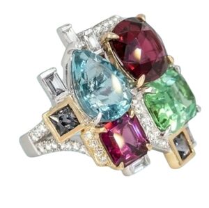 Elegant Multicolor Gemstone Ring